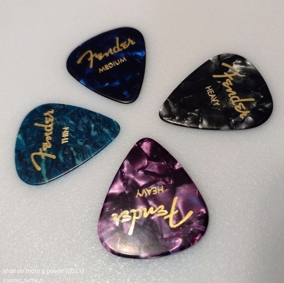 New Unique Colorful Handmade Guitar Pick Silver/Gold Drop Hook Earrings - Picture 15 of 16